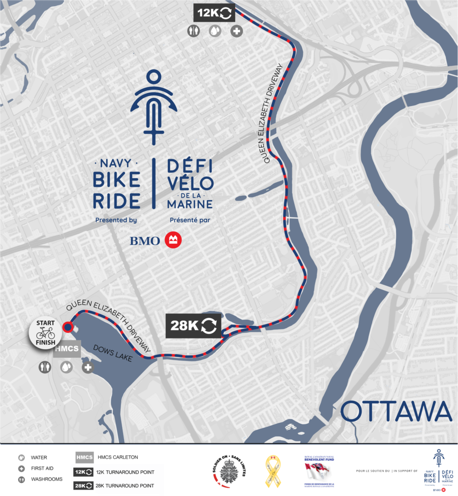 Navy Bike Ride 2023 Ottawa route